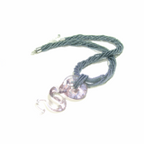 Murano Glass Amethyst Dichroic Snake Pendant Necklace - JKC Murano