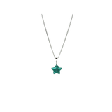 a necklace with a green star on it