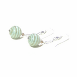 Murano Glass Aquamarine Copper Ball Dangle Silver Earrings - JKC Murano
