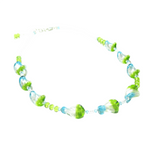 Murano Glass Aqua Green Tricolor Twist Silver Necklace - JKC Murano