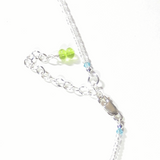 Murano Glass Aqua Green Tricolor Twist Silver Necklace - JKC Murano