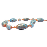 Murano Turquoise Copper Beaded Necklace