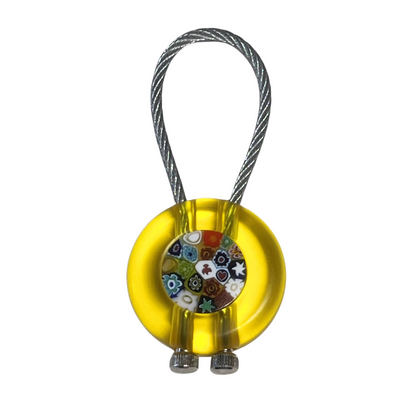 Murano Yellow Millefiori Keychain