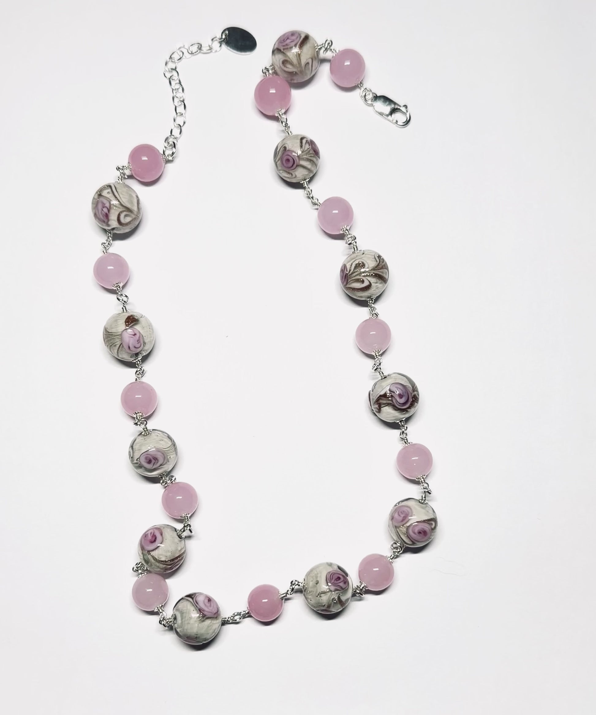 Murano pink roses necklace video