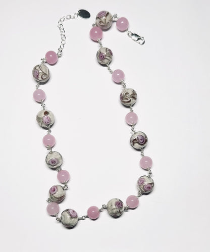 Murano pink roses necklace video