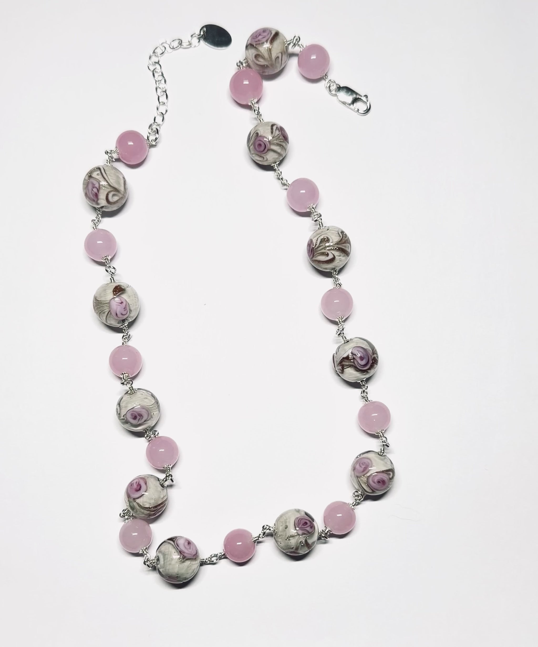 Murano pink roses necklace video