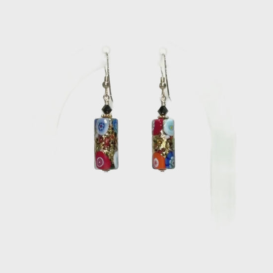 murano klimt tube earrings
