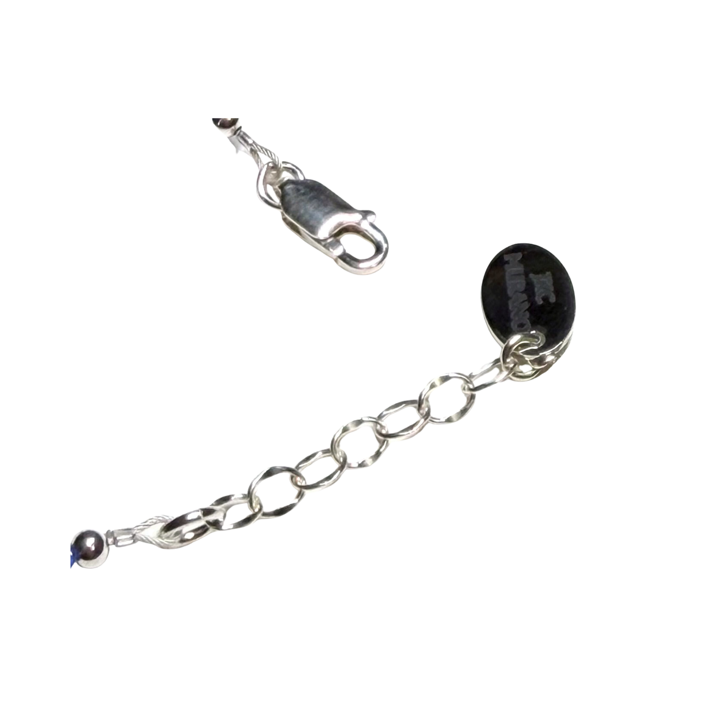 Blue Gray Murano Glass Swarovski® Pearl Sterling Silver Bracelet