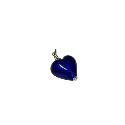 Murano Small Cobalt Blue Heart Pendant Necklace