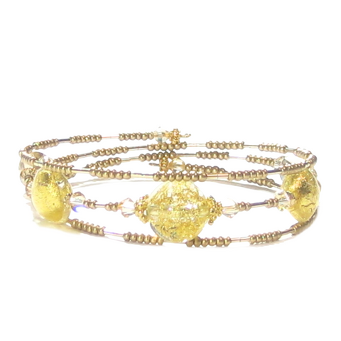 Murano Glass Gold Bangle Bracelet - JKC Murano