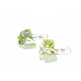 Murano Glass Green Purple Butterfly Gold Earrings - JKC Murano