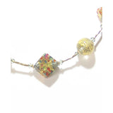 Murano Glass Colorful Diamond Gold Necklace - JKC Murano