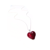 Murano Glass Dark Red Heart Pendant, Genuine Venetian Glass - JKC Murano