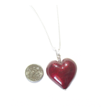 Murano Glass Dark Red Heart Pendant, Genuine Venetian Glass - JKC Murano