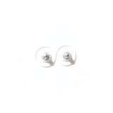 Murano Glass Blue White Circle Button Post Earrings, Stud Earrings