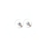 Murano White Daisy Flower Post Earrings, Studs - JKC Murano
