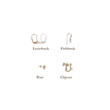 Murano Pink Copper Stripe Square Gold Earrings