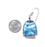 Murano Glass Fish Aqua Sterling Silver Earrings - JKC Murano
