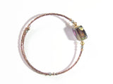 Murano Glass Brown Green Gold Bangle Bracelet - JKC Murano