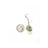 Murano Glass Green Copper Ball Gold Earrings, Venetian Jewelry - JKC Murano