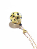 Murano Glass Leopard Ball Pendant, Gold Filled Chain - JKC Murano
