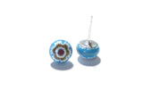 Millefiori Aqua Small Sterling Silver Post Earrings, Stud - JKC Murano