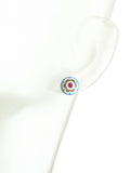 Millefiori Aqua Small Sterling Silver Post Earrings, Stud - JKC Murano