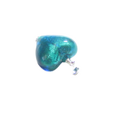 Murano Glass Aqua Green Heart Pendant, Italian Glass Jewelry - JKC Murano