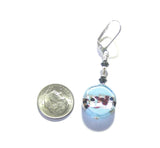 Murano Glass Aquamarine Leopard Coin Sterling Silver Earrings - JKC Murano