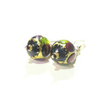 Murano Glass Colorful Dot Black Gold Earrings - JKC Murano