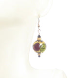 Murano Glass Colorful Dot Black Gold Earrings - JKC Murano