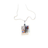 Murano Glass Black Millefiori Square Pendant - JKC Murano