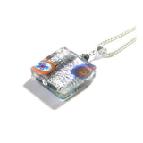 Murano Glass Black Millefiori Square Pendant - JKC Murano