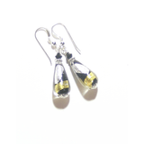 Murano Glass Black Gold Teardrop Sterling Silver Earrings - JKC Murano