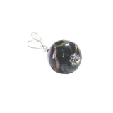 Murano Glass Black Pink Millefiori Ball Pendant - JKC Murano