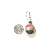 Murano Glass Red Black Disc Gold Earrings, Venetian Jewelry - JKC Murano