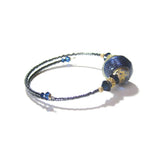 Murano Blue Gold Bangle Bracelet, Venetian Jewelry - JKC Murano