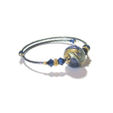 Murano Blue Gold Bangle Bracelet, Venetian Jewelry - JKC Murano