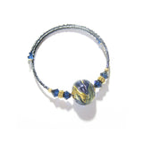 Murano Blue Gold Bangle Bracelet, Venetian Jewelry - JKC Murano