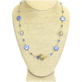 Murano Glass Blue Twist Gold Necklace by JKC Murano - JKC Murano