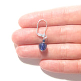 Venetian Glass Cobalt Blue Small Ball Silver Earrings, Murano Glass Handmade Jewelry - JKC Murano
