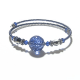 Murano Glass Dark Blue Bangle Bracelet, Venetian Glass Jewelry - JKC Murano