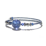 Murano Glass Dark Blue Bangle Bracelet, Venetian Glass Jewelry - JKC Murano