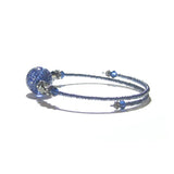 Murano Glass Dark Blue Bangle Bracelet, Venetian Glass Jewelry - JKC Murano