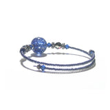 Murano Glass Dark Blue Bangle Bracelet, Venetian Glass Jewelry - JKC Murano
