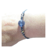 Murano Glass Dark Blue Bangle Bracelet, Venetian Glass Jewelry - JKC Murano