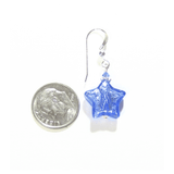 Murano Glass Blue Star Sterling Silver Earrings - JKC Murano