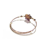 Murano Glass Brown Star Bangle Bracelet - JKC Murano