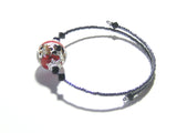 Murano Glass Red Leopard Sterling Silver Bangle Bracelet - JKC Murano