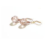 Venetian Glass Clear Copper Ball Gold Earrings - JKC Murano